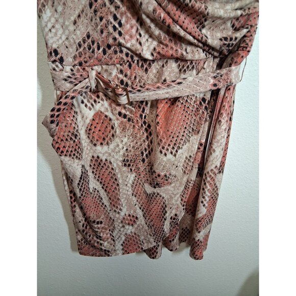 Jennifer Lopez Dress Faux Wrap Y2K Business Casual Snake Animal Print Size Small - Picture 3 of 7